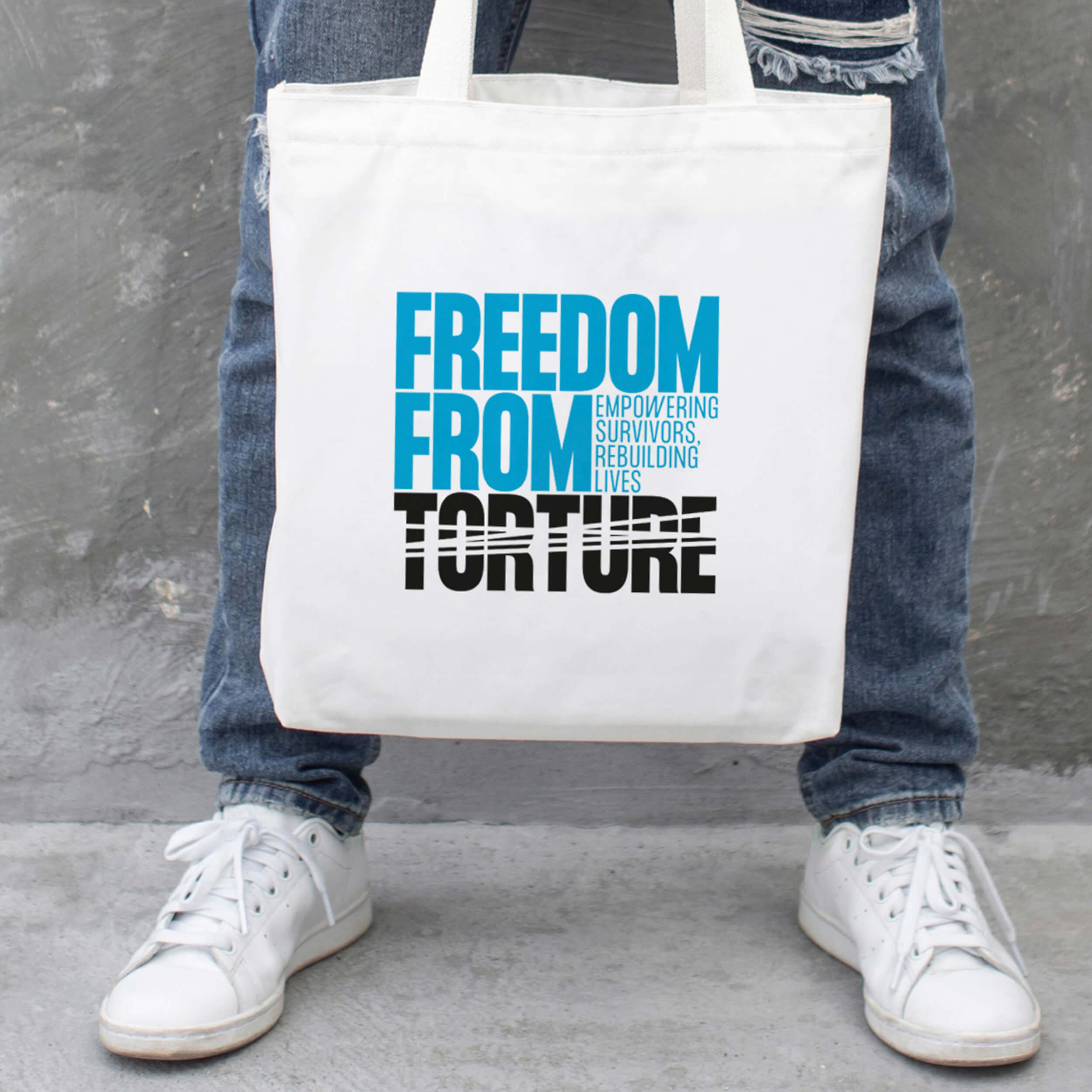 Freedom From Torture branded tote bag