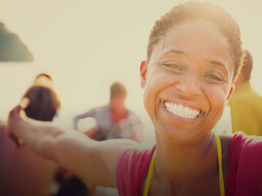 Homeopathy UK branding project image of smiling lady in the sunlight