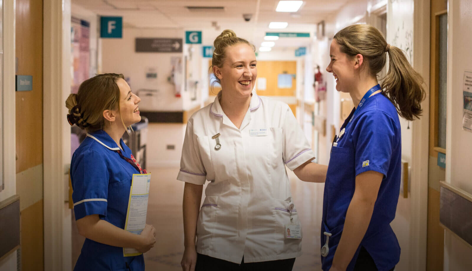 NHS Royal Surrey hero image staff in the corridor