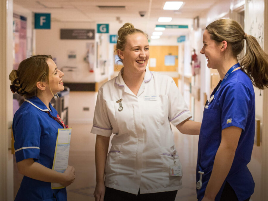 NHS Royal Surrey hero image staff in the corridor