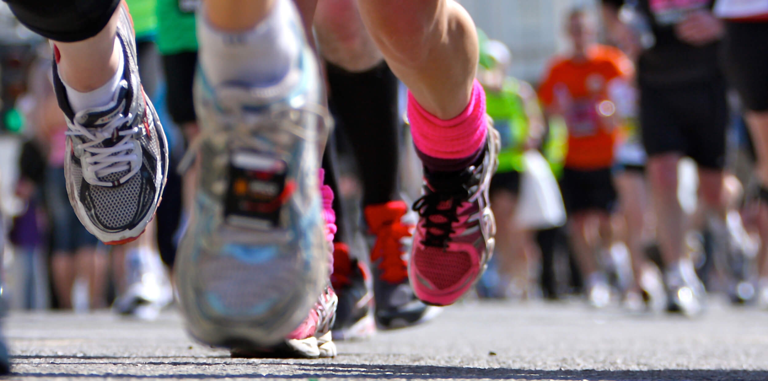 charity runners feet close up