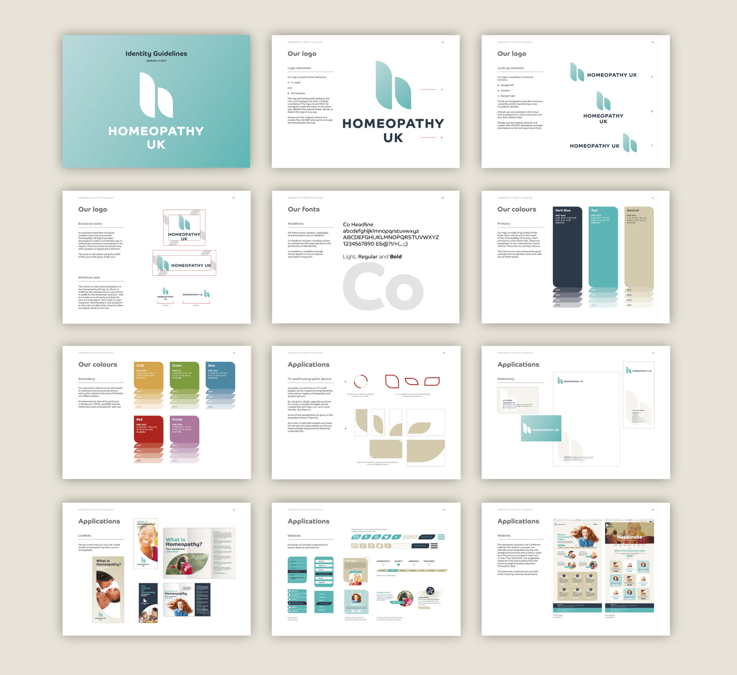 Homeopathy UK brand guidelines thumbnails