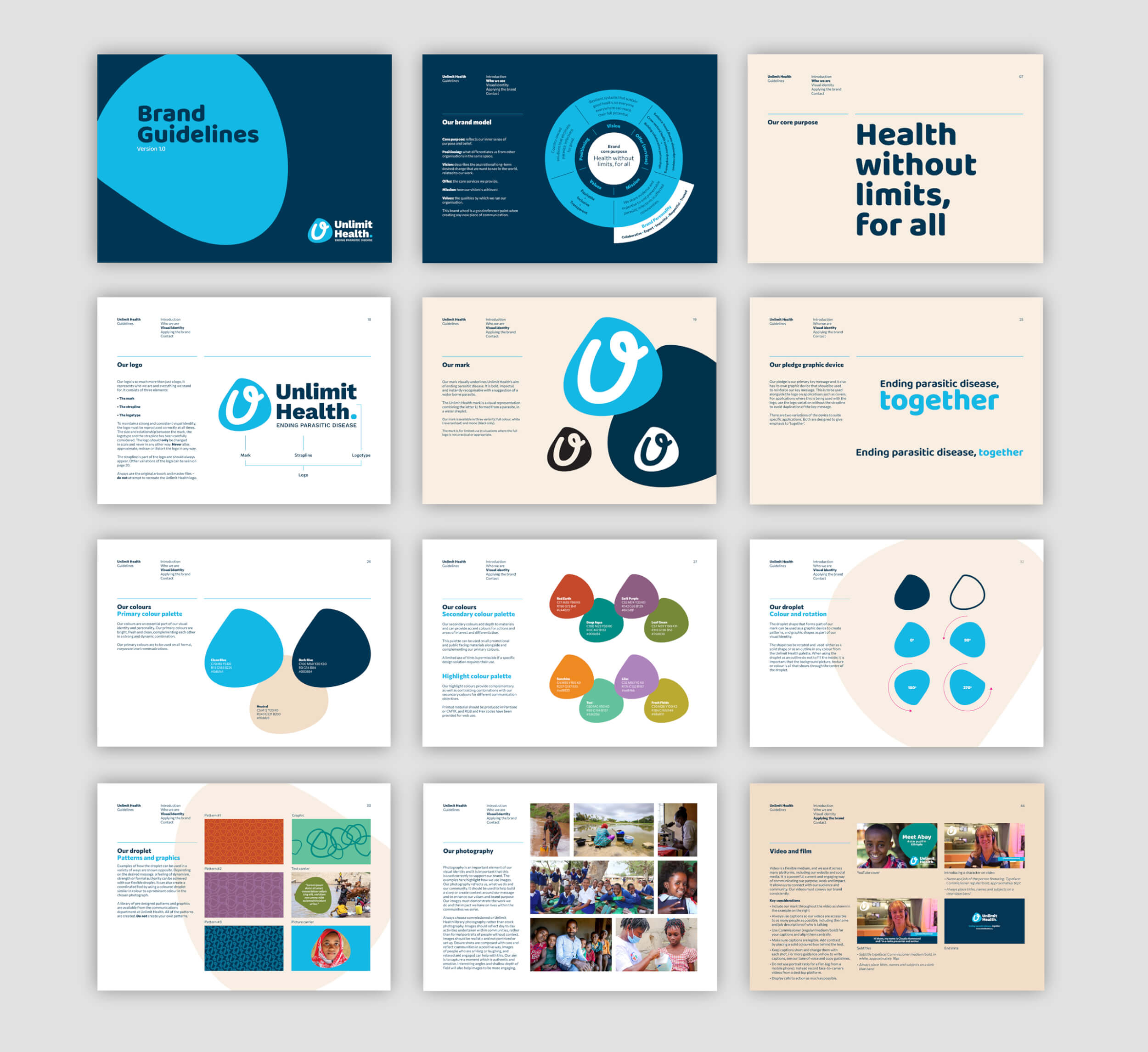 Unlimit Health brand guidelines thumbnails