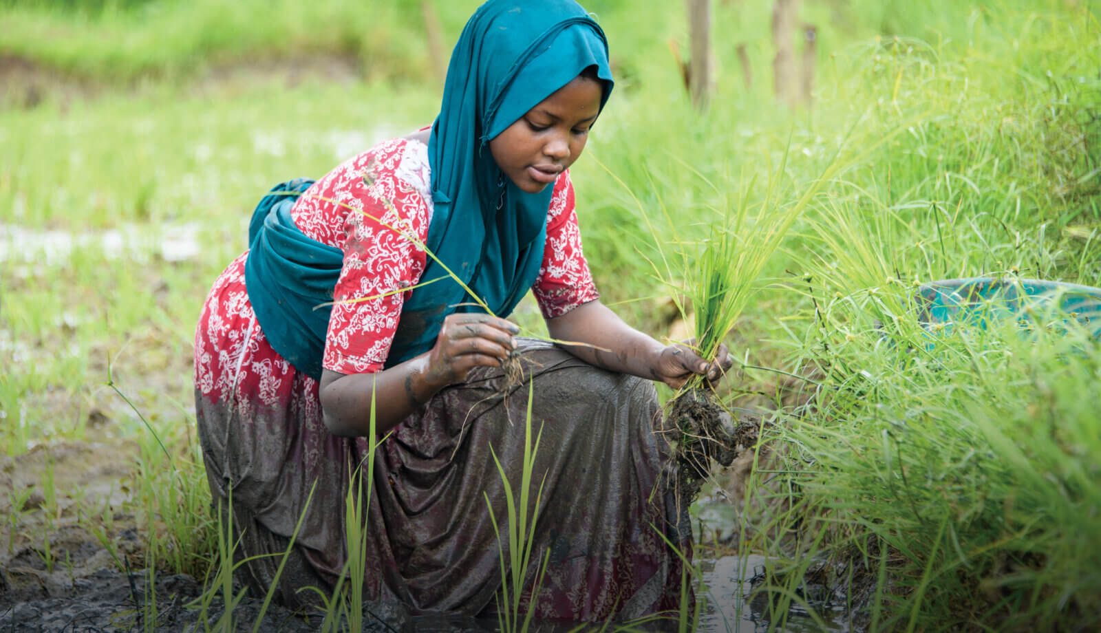 Unlimit Health image of a young girl working in a field