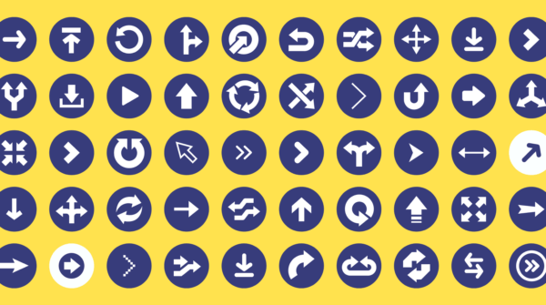 Bank of icons representing arrows of all shapes and sizes