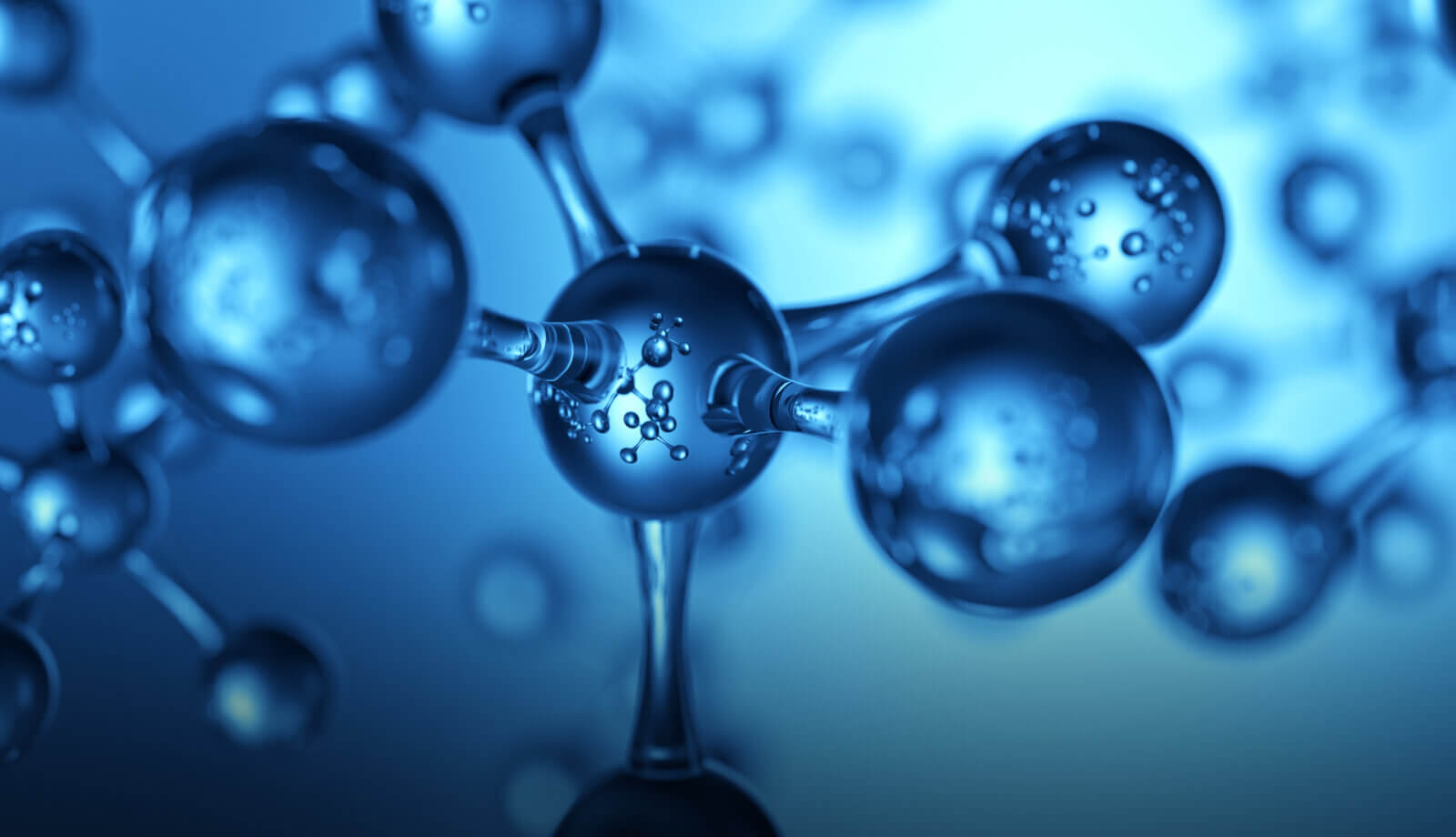Abstract science close up of water molecules